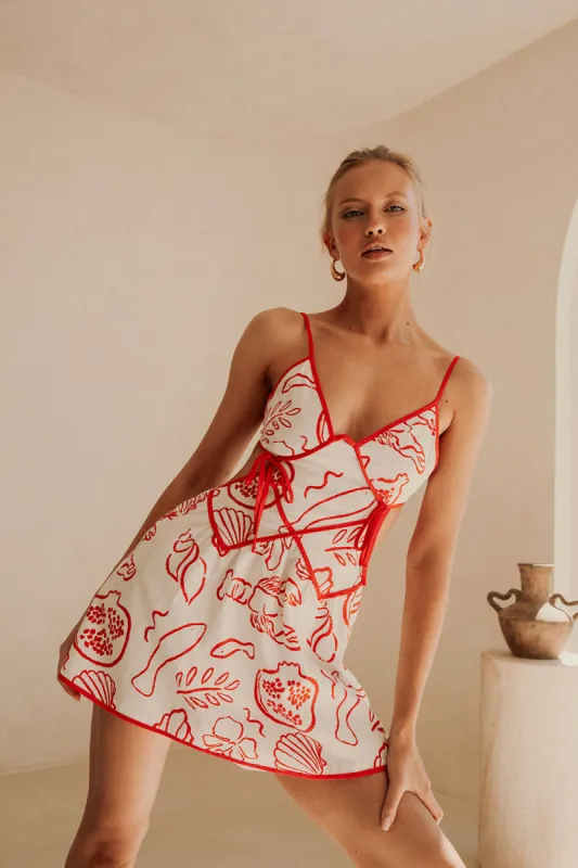 Backless Amie Dress - Shoreline Red sold by Sabo Skirt