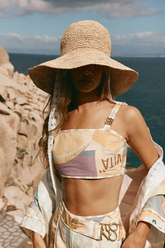 Portofino Top - Fiorire Acqua sold by Sabo Skirt