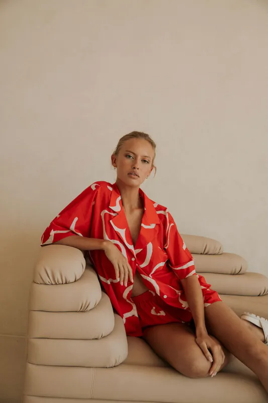 Seona Top - Evoke Red sold by Sabo Skirt