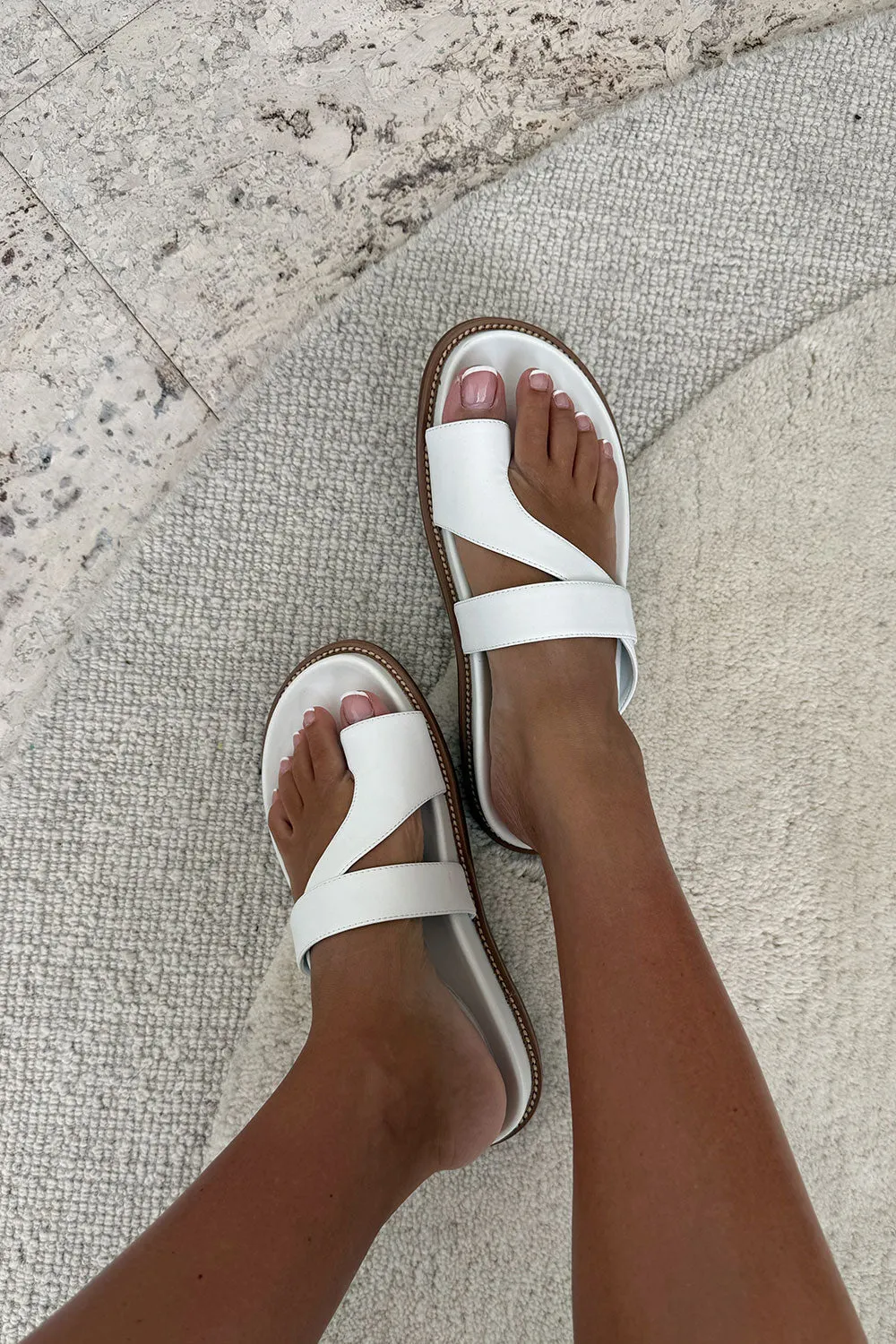 Kia Sandals - White sold by Sabo Skirt