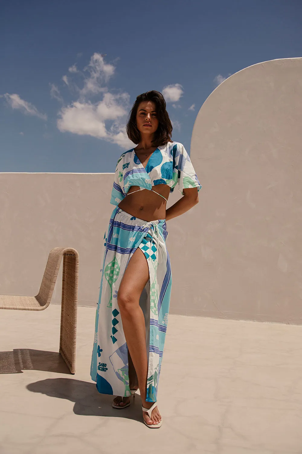 Naya Wrap Skirt - Scarf Azure sold by Sabo Skirt product image thumbnail 3