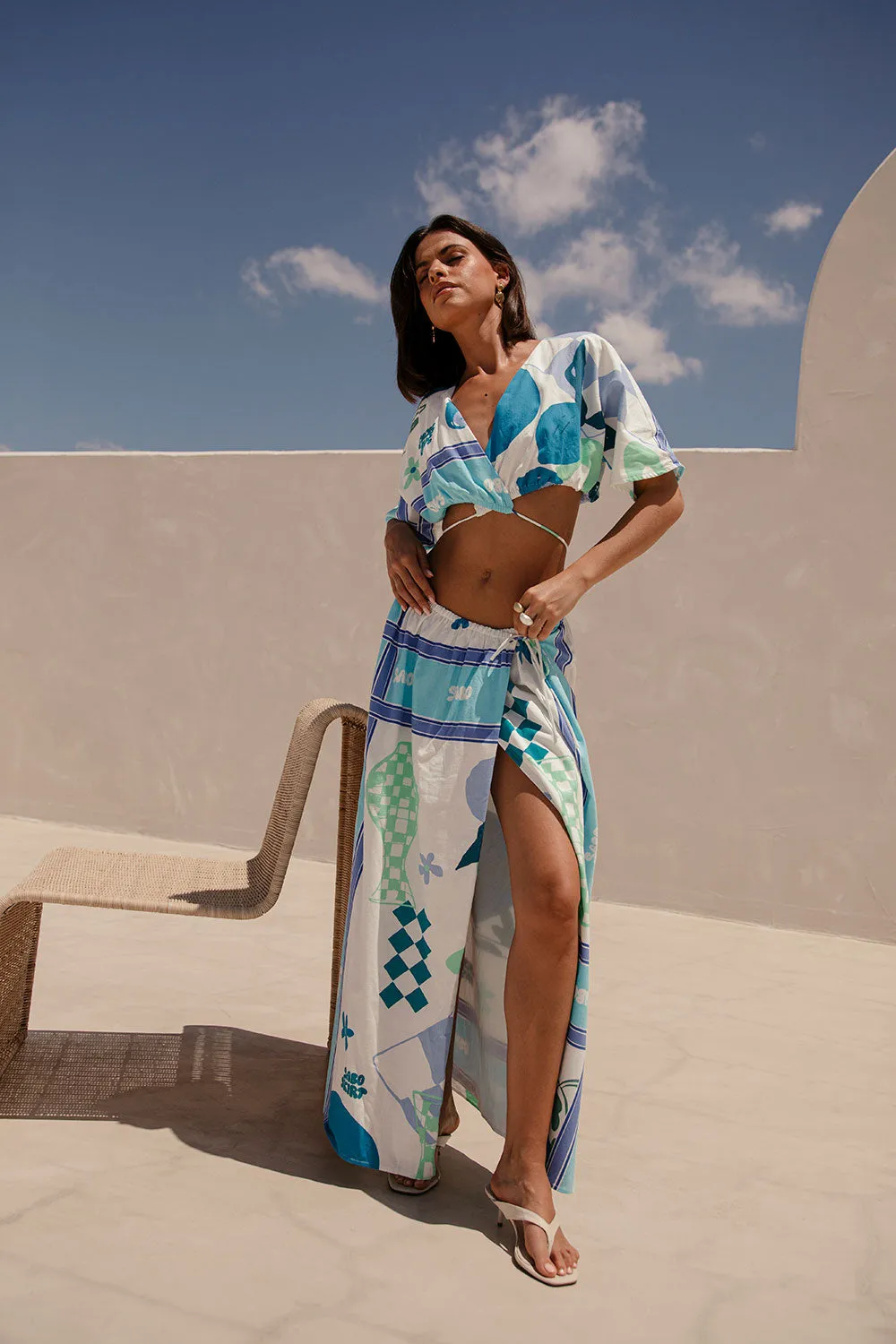 Naya Wrap Skirt - Scarf Azure sold by Sabo Skirt product image thumbnail 2