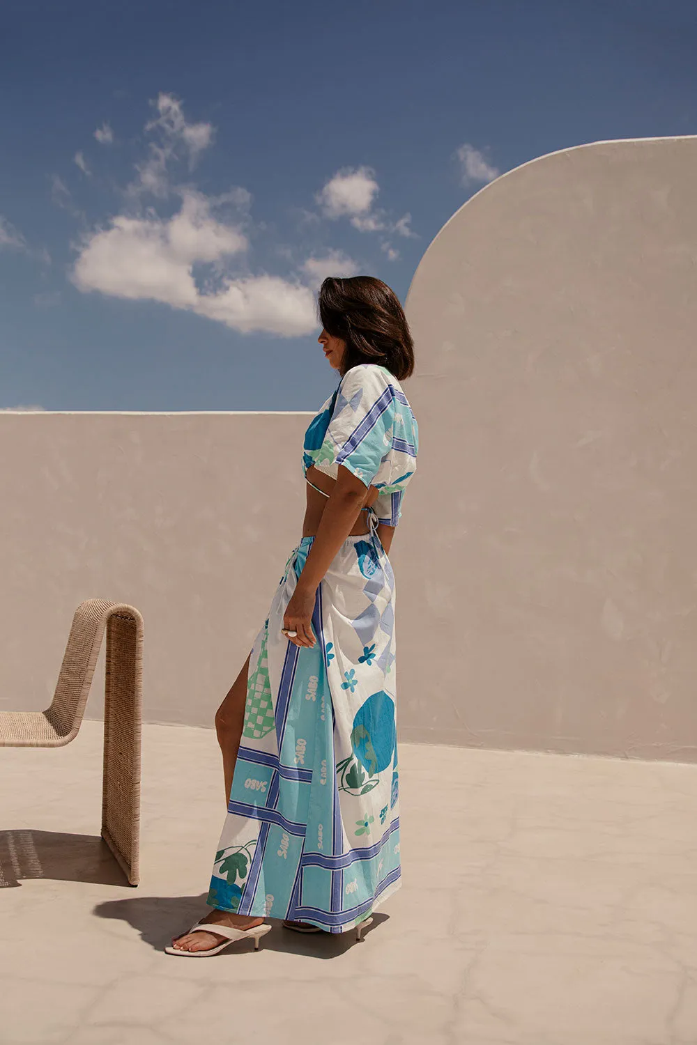 Naya Wrap Skirt - Scarf Azure sold by Sabo Skirt product image thumbnail 4