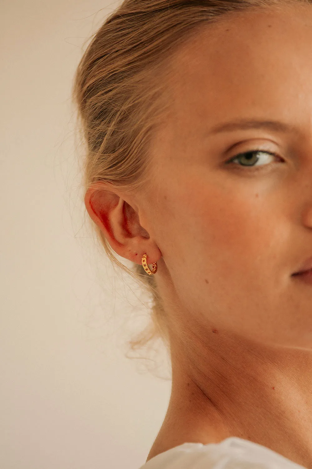 Eve Huggie Earrings - Gold sold by Sabo Skirt product image thumbnail 4