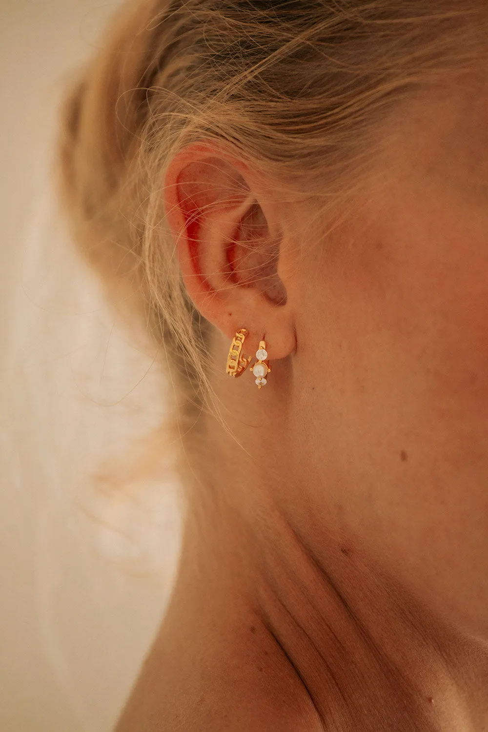 Eve Huggie Earrings - Gold sold by Sabo Skirt product image thumbnail 5