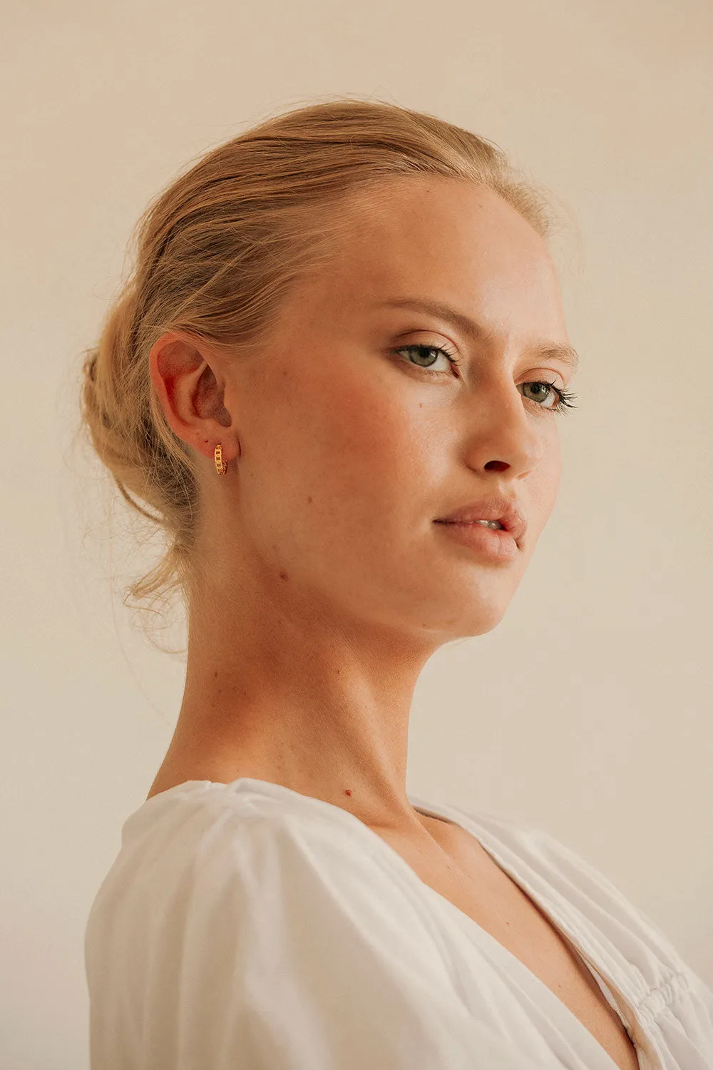 Eve Huggie Earrings - Gold sold by Sabo Skirt product image thumbnail 2