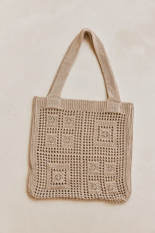 Sia Crochet Tote - Beige sold by Sabo Skirt