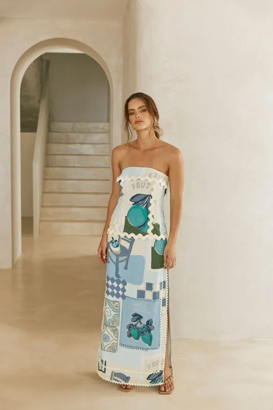 SAMPLE-Miriana Dress - Villagio Blue made by Sabo Skirt