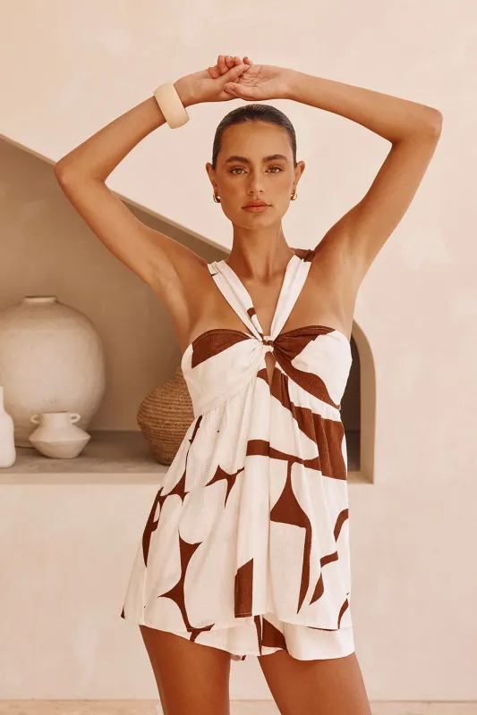 Jada Playsuit - Sunroom Chocolate sold by Sabo Skirt