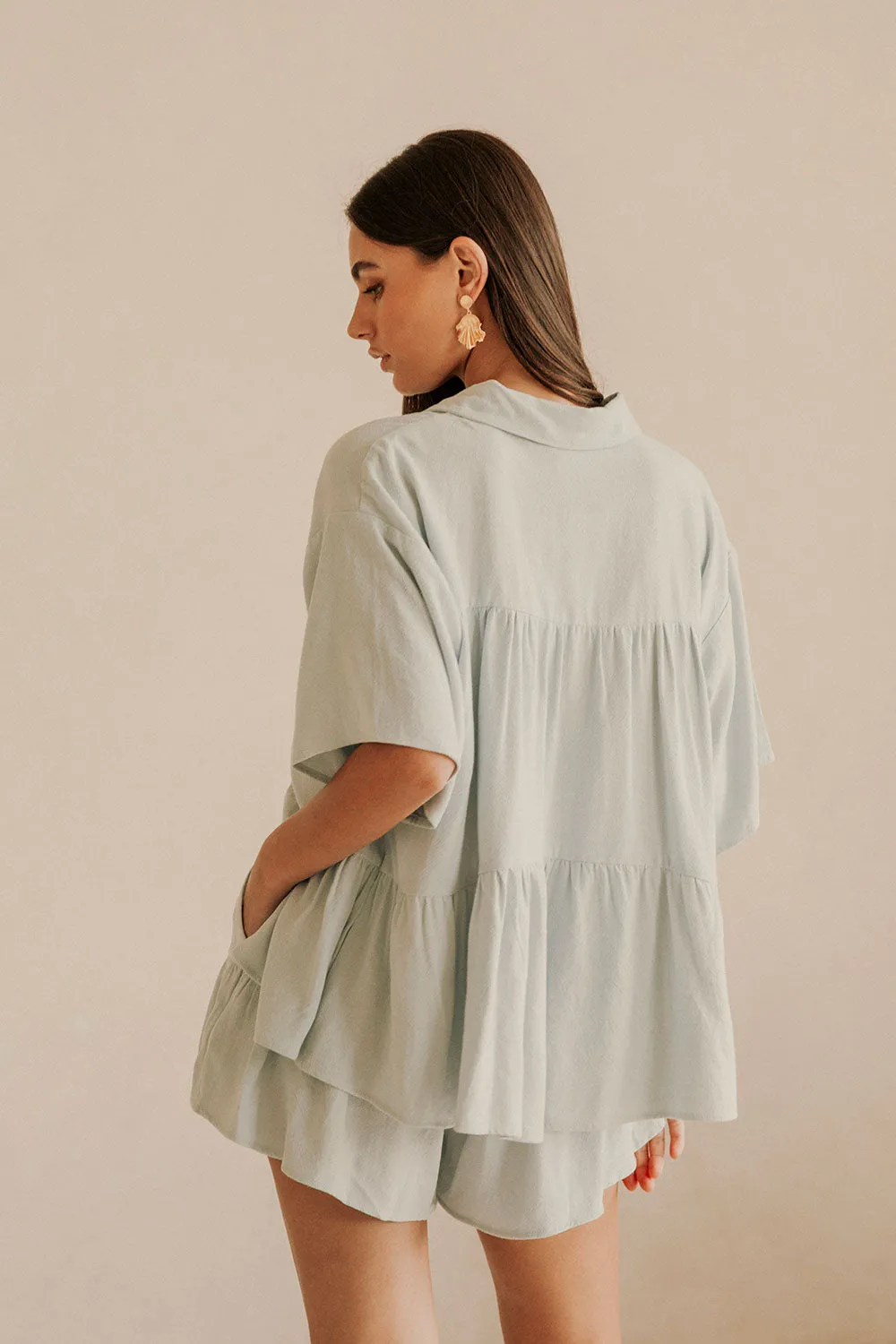 Luna Shorts - Blue sold by Sabo Skirt product image thumbnail 5