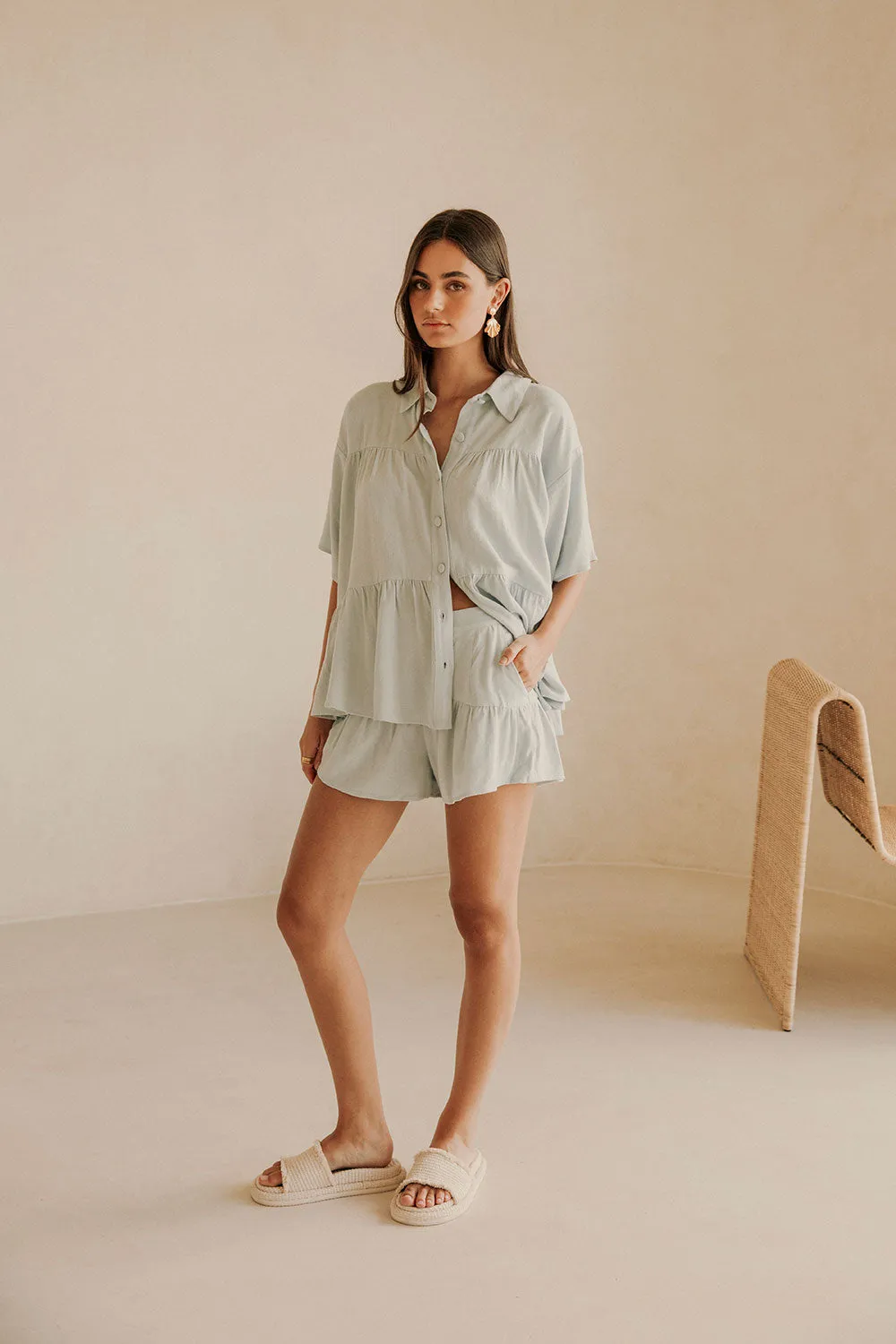 Luna Shorts - Blue sold by Sabo Skirt product image thumbnail 3