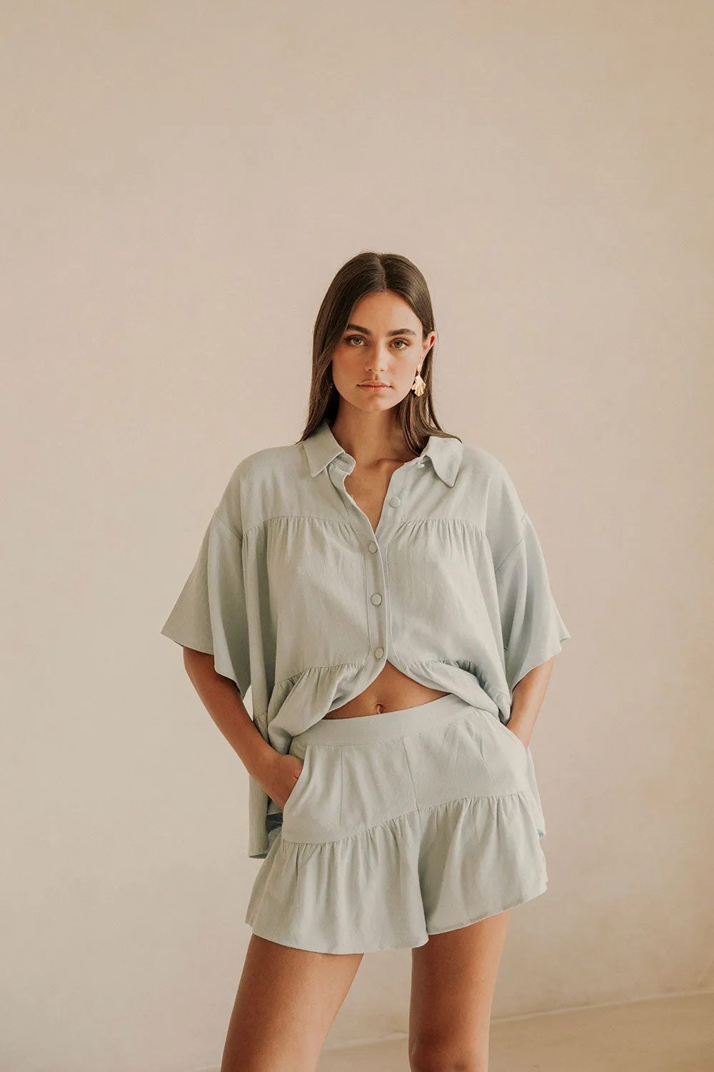 Luna Shorts - Blue sold by Sabo Skirt product image thumbnail 2