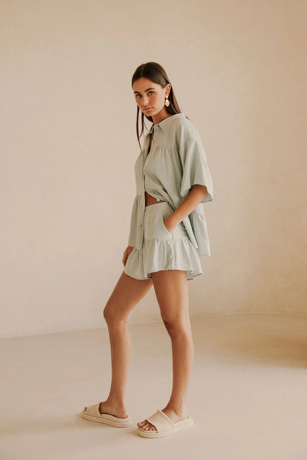 Luna Shorts - Blue sold by Sabo Skirt product image thumbnail 4