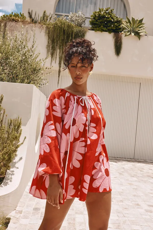 Veronica Dress - Daisy Red sold by Sabo Skirt