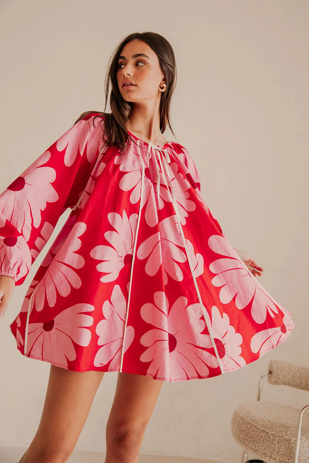 Veronica Dress - Daisy Red sold by Sabo Skirt product image thumbnail 4