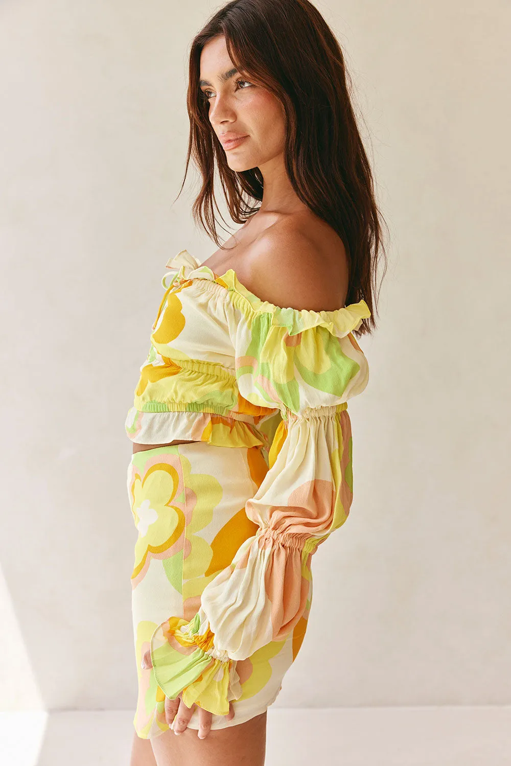 Blaire Mini Skirt - Retro Bloom sold by Sabo Skirt product image thumbnail 4