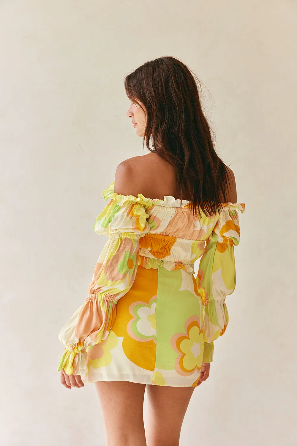 Blaire Mini Skirt - Retro Bloom sold by Sabo Skirt product image thumbnail 5