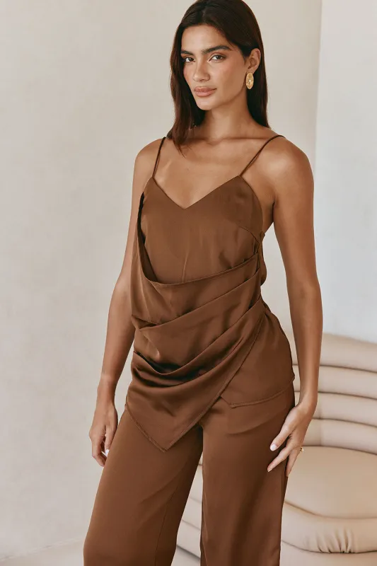 Zarah Top - Chocolate sold by Sabo Skirt