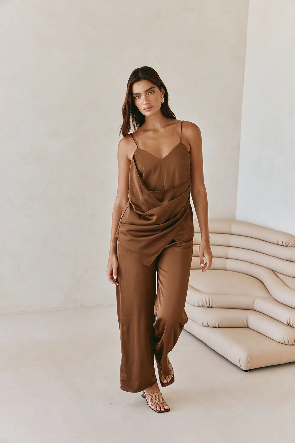 Zarah Pants - Chocolate sold by Sabo Skirt product image thumbnail 3