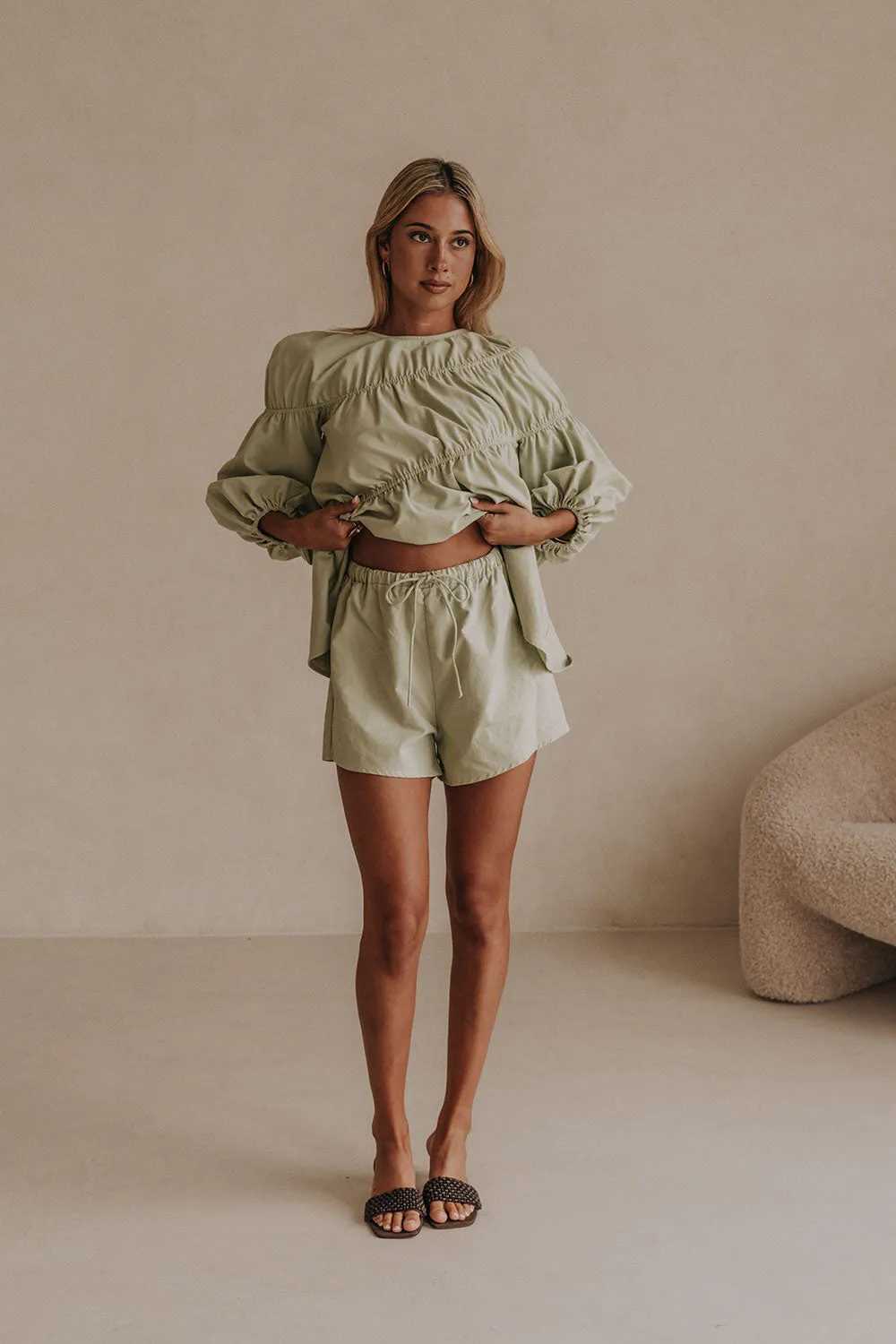 Akel Shorts - Mint sold by Sabo Skirt product image thumbnail 2