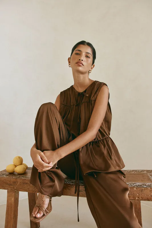 Juliette Pants - Chocolate sold by Sabo Skirt