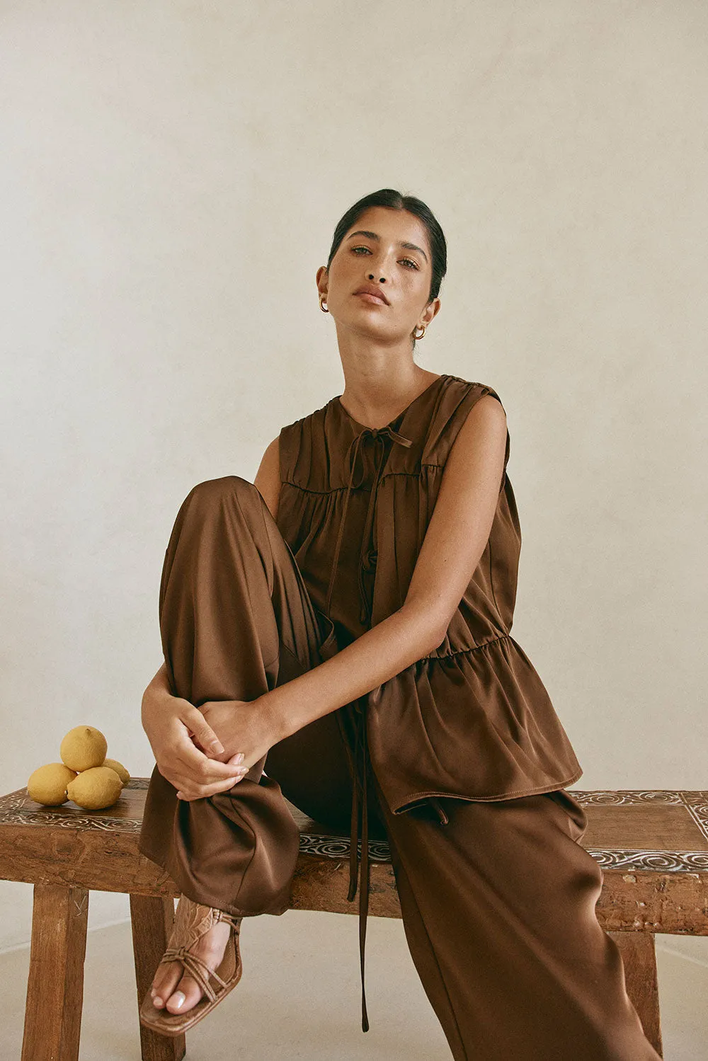 Juliette Pants - Chocolate sold by Sabo Skirt