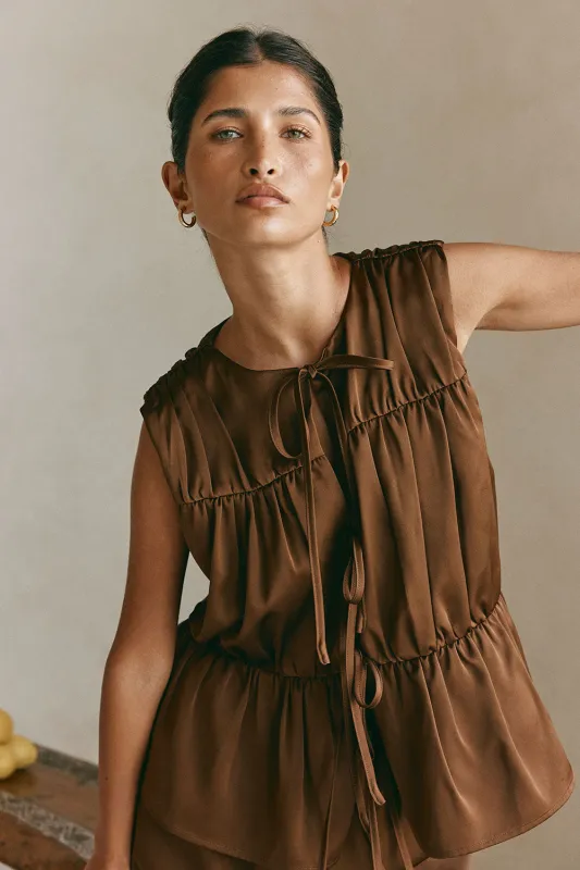 Juliette Top - Chocolate sold by Sabo Skirt