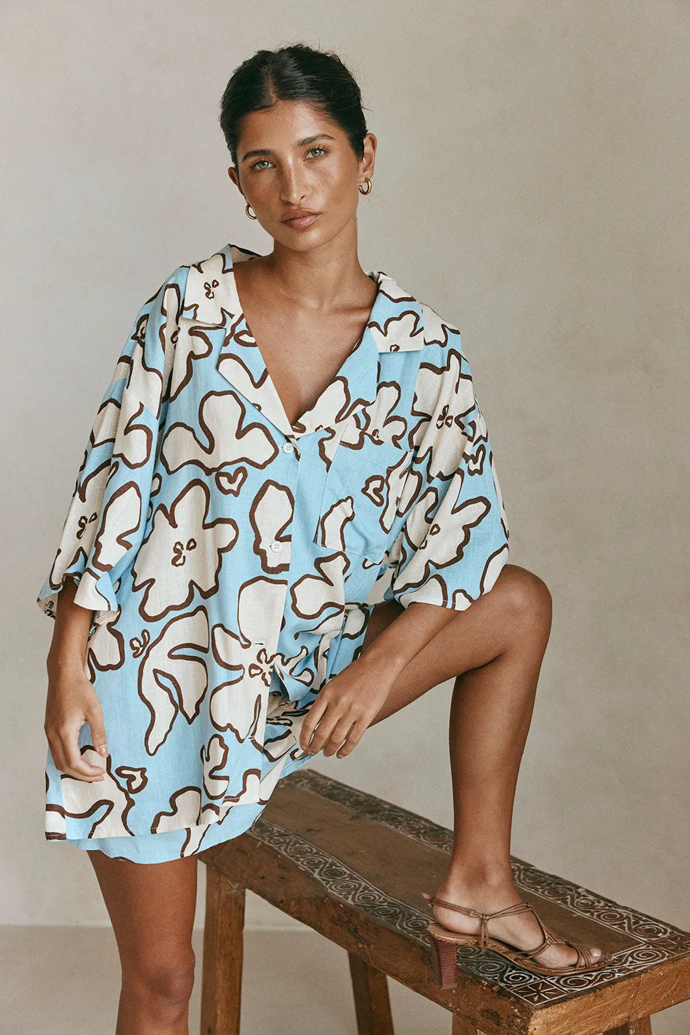 Thessy Top - Outline Floral sold by Sabo Skirt