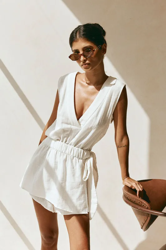 Sandy Playsuit - White sold by Sabo Skirt