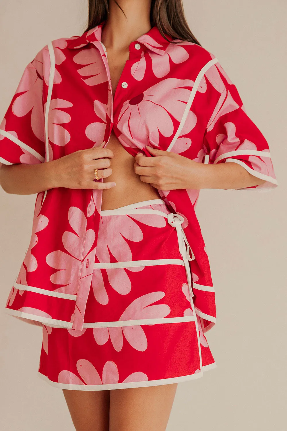 SAMPLE-Bowie Skirt - Daisy Red sold by Sabo Skirt