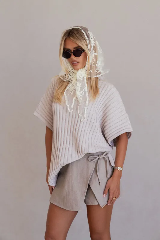 Rocio Wrap Skort - Grey sold by Sabo Skirt