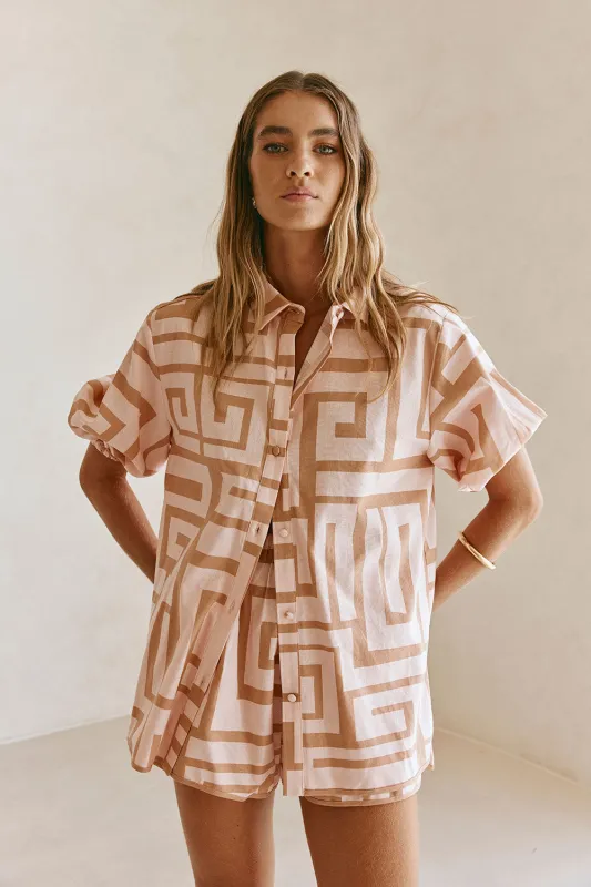 Kira Top - Hellenic Maze sold by Sabo Skirt
