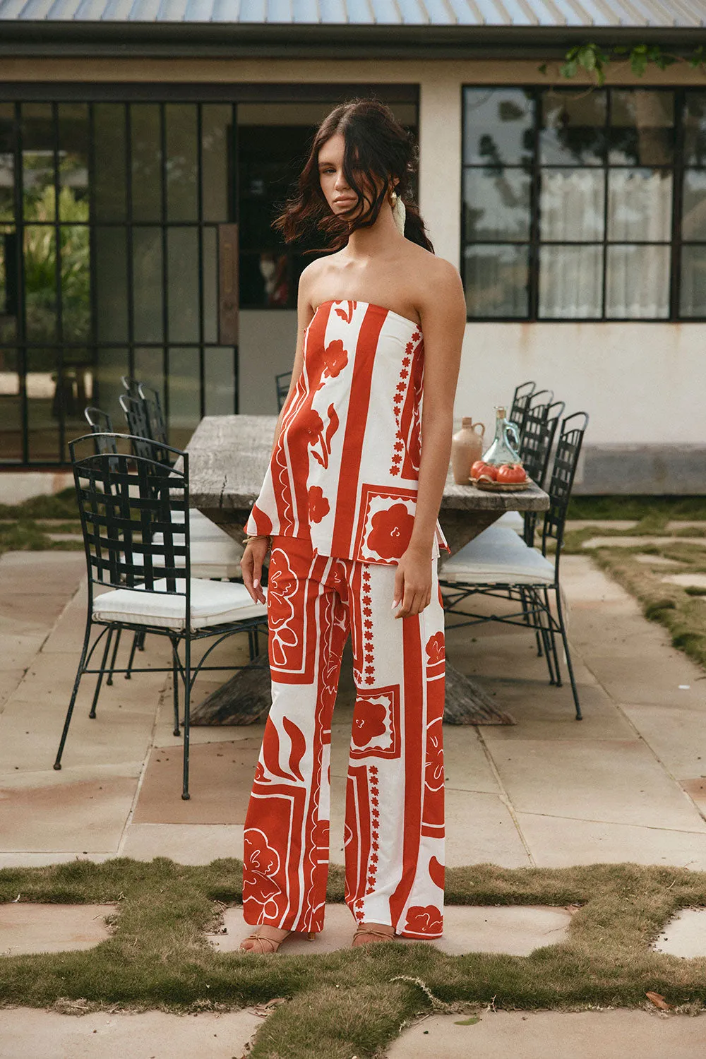 Avalon Top - Red Voyage sold by Sabo Skirt