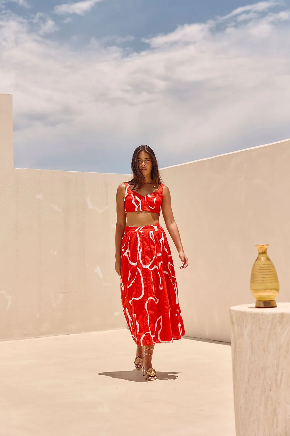 SAMPLE-Dien Wrap Skirt - Evoke Red sold by Sabo Skirt product image thumbnail 2