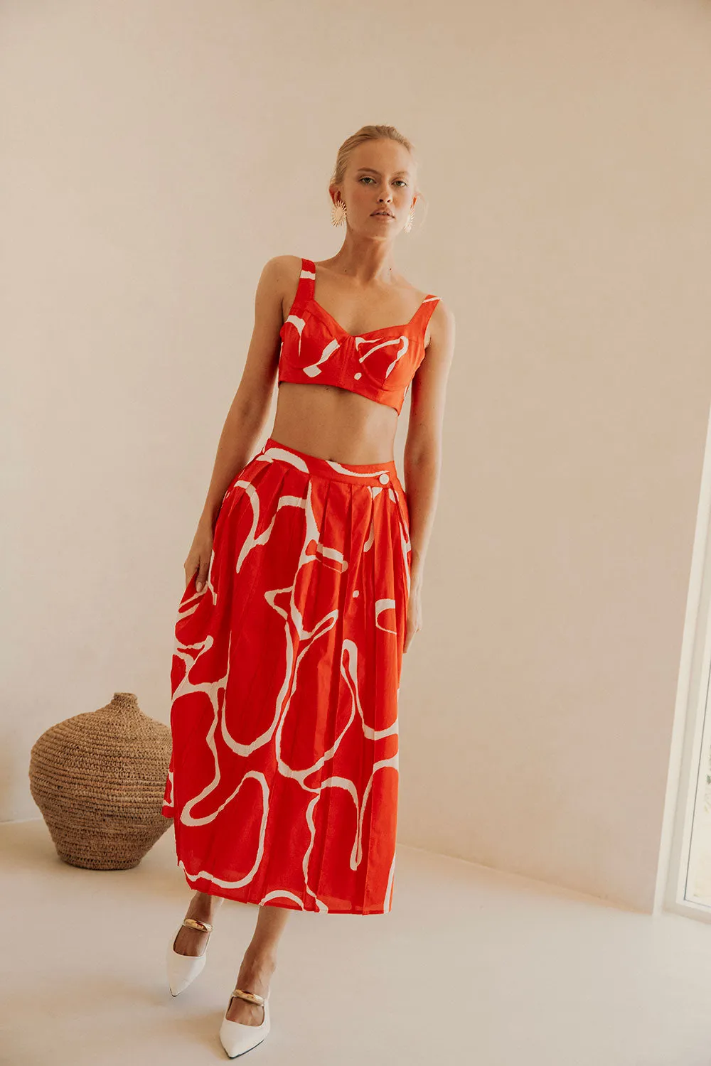 SAMPLE-Dien Wrap Skirt - Evoke Red sold by Sabo Skirt product image thumbnail 5