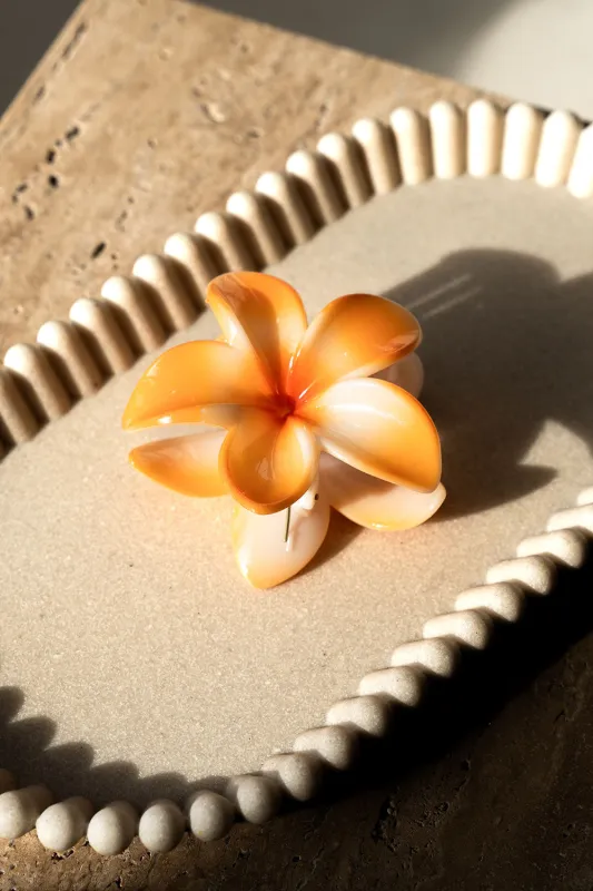 Frangipani Clip - Orange sold by Sabo Skirt