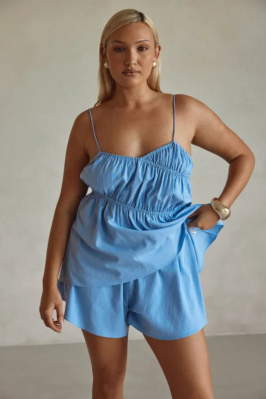 Octavia Shorts - Blue sold by Sabo Skirt