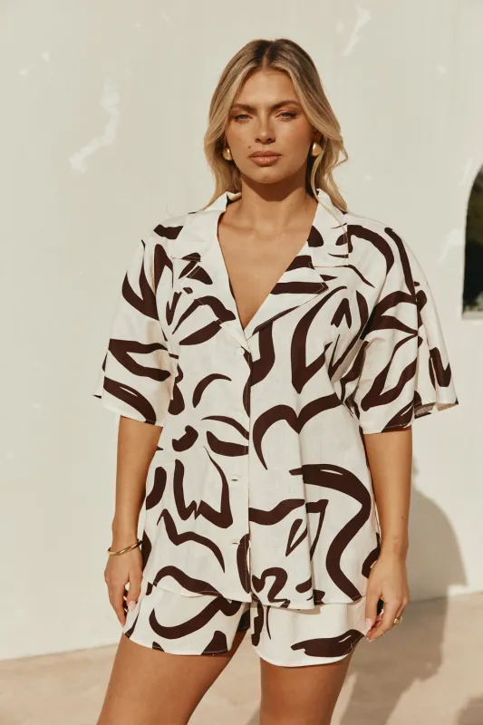 Seona Top - Fleur Lines sold by Sabo Skirt