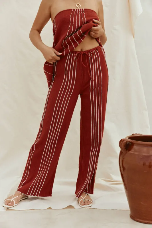Emilia Pants - Merlot sold by Sabo Skirt