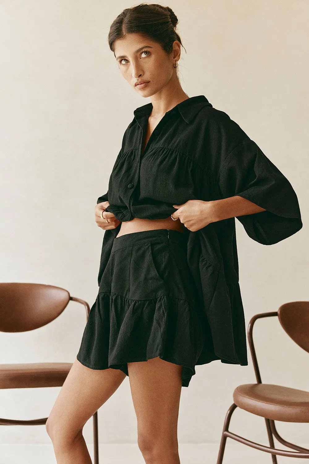 SAMPLE-Luna Shorts - Black sold by Sabo Skirt product image thumbnail 4