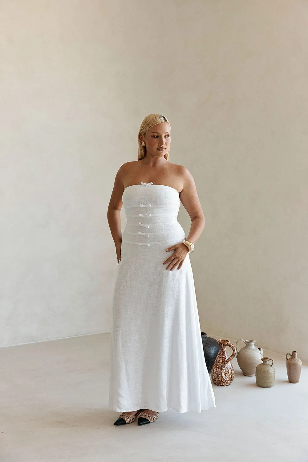 SAMPLE-Palais Maxi Dress - White sold by Sabo Skirt product image thumbnail 4