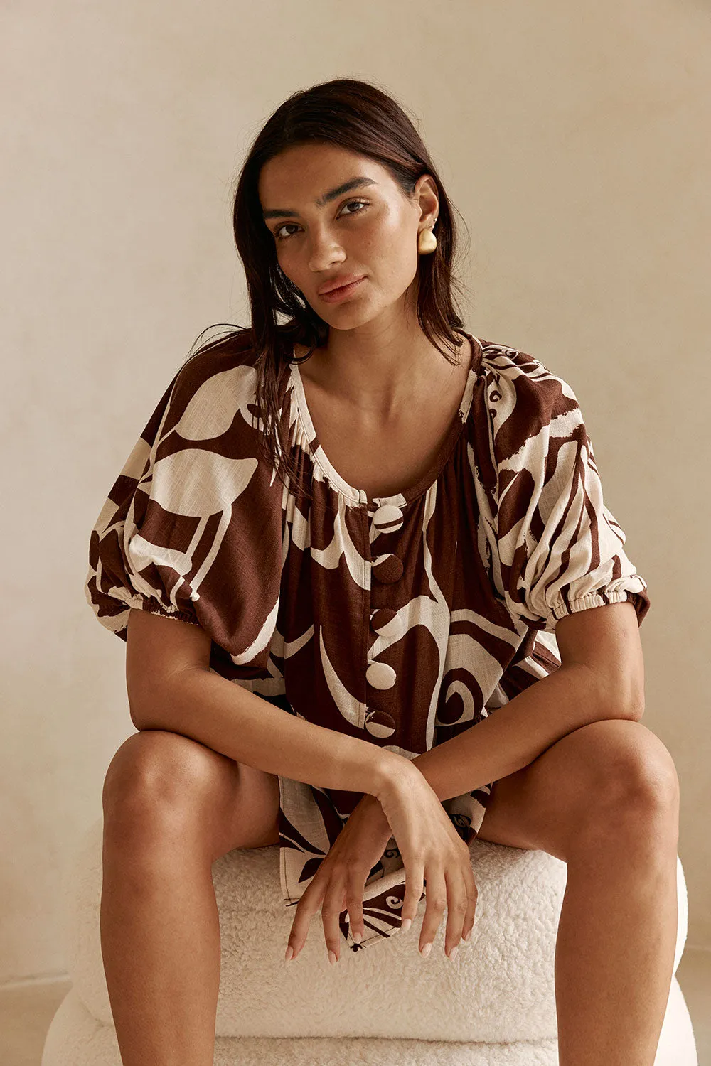 Scarlet Top - Painted Tiles sold by Sabo Skirt