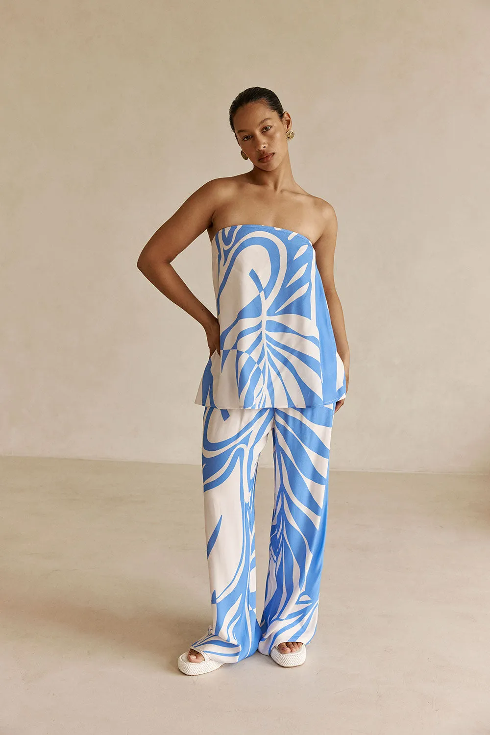 Alma Pants - Palm Blue sold by Sabo Skirt product image thumbnail 4