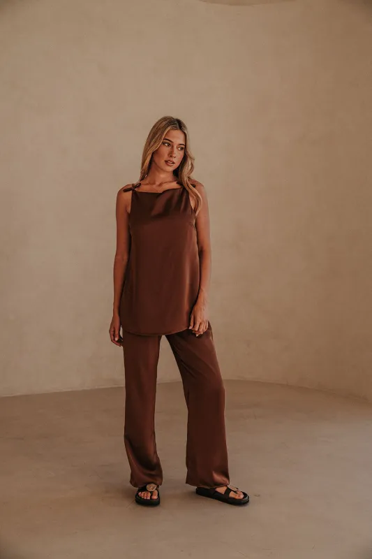 SAMPLE-Kinsley Jumpsuit - Chocolate sold by Sabo Skirt