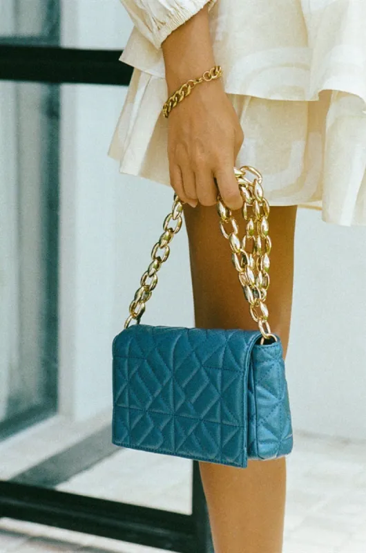 Jolie Chain Bag - Blue sold by Sabo Skirt
