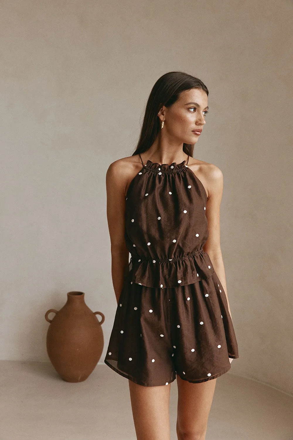 Adira Playsuit - Chocolate Speck sold by Sabo Skirt product image thumbnail 4