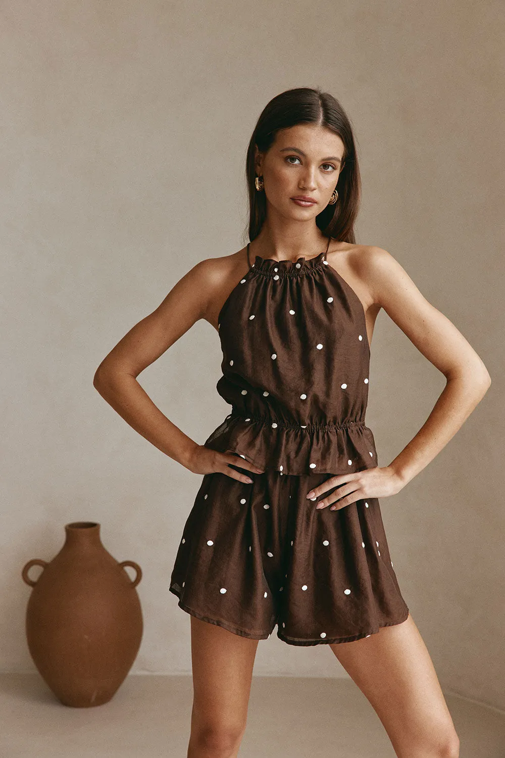 Adira Playsuit - Chocolate Speck sold by Sabo Skirt product image thumbnail 2