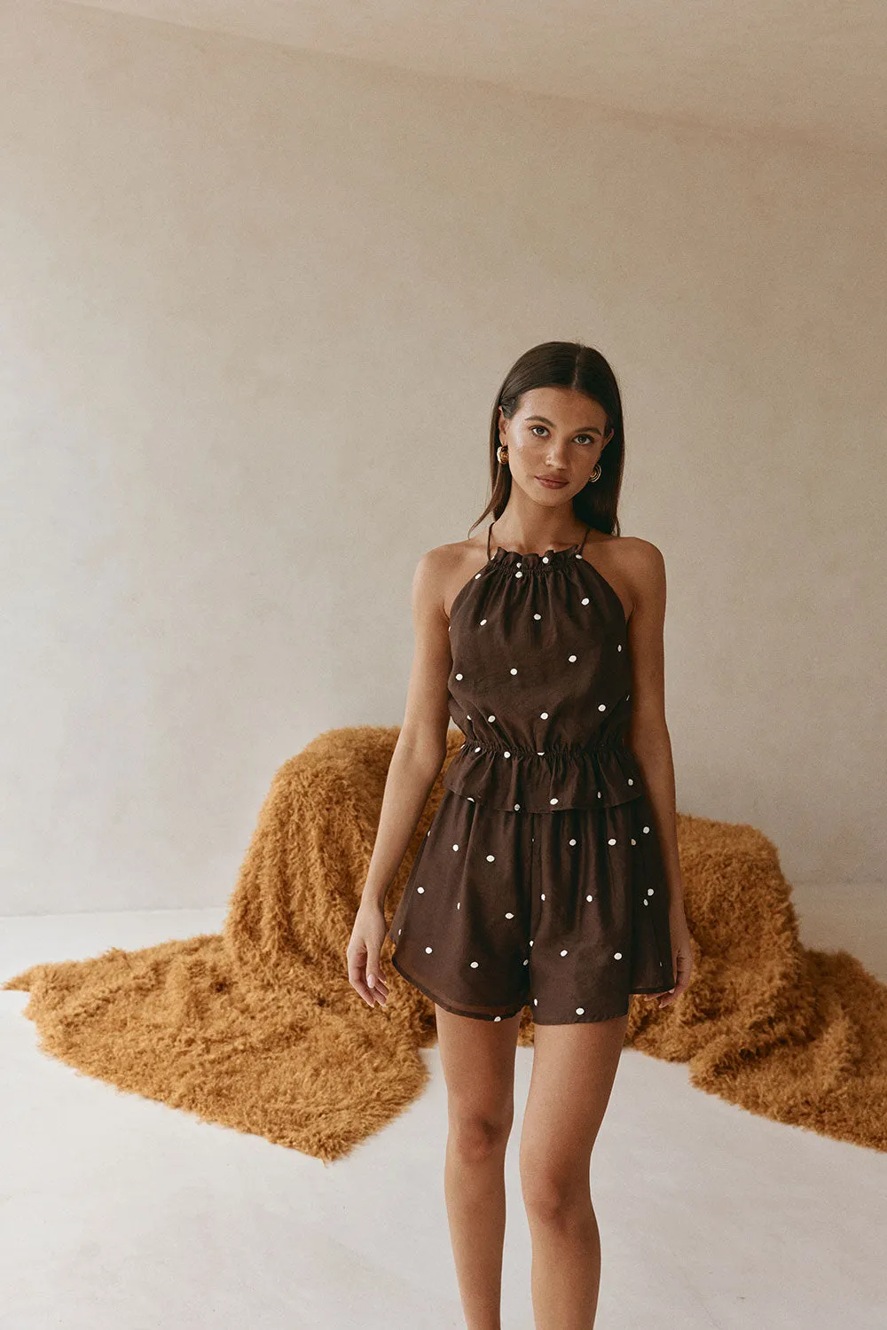 Adira Playsuit - Chocolate Speck sold by Sabo Skirt product image thumbnail 3