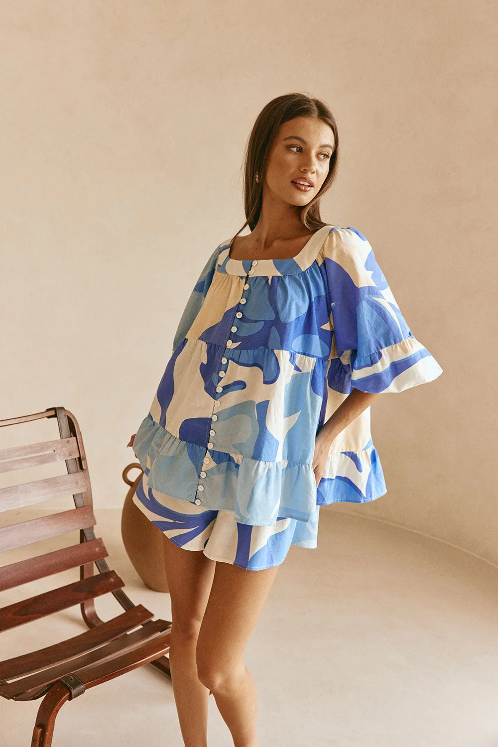 Elara Top - Valley Blue sold by Sabo Skirt product image thumbnail 3