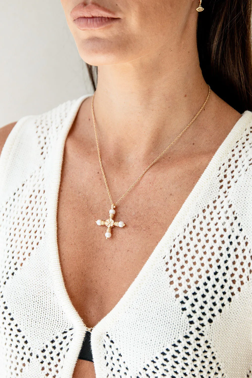 Pearla Cross Necklace sold by Sabo Skirt product image thumbnail 3